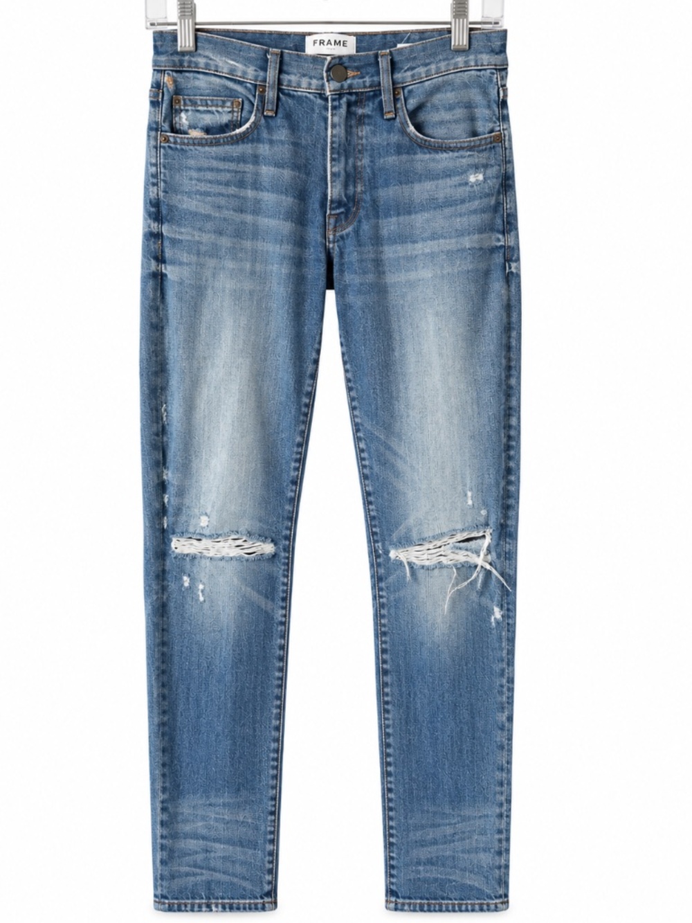 FRAME (mens) L'Homme Skinny Jeans Attridge Blue Distressed 28/32 EUC
